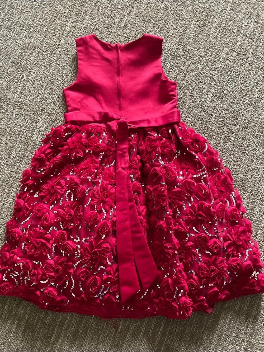 American Princess Hot Pink Sequin Floral Party Dress